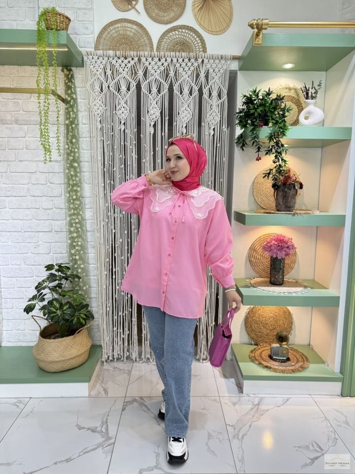 Parla Şeker Pembe Gömlek