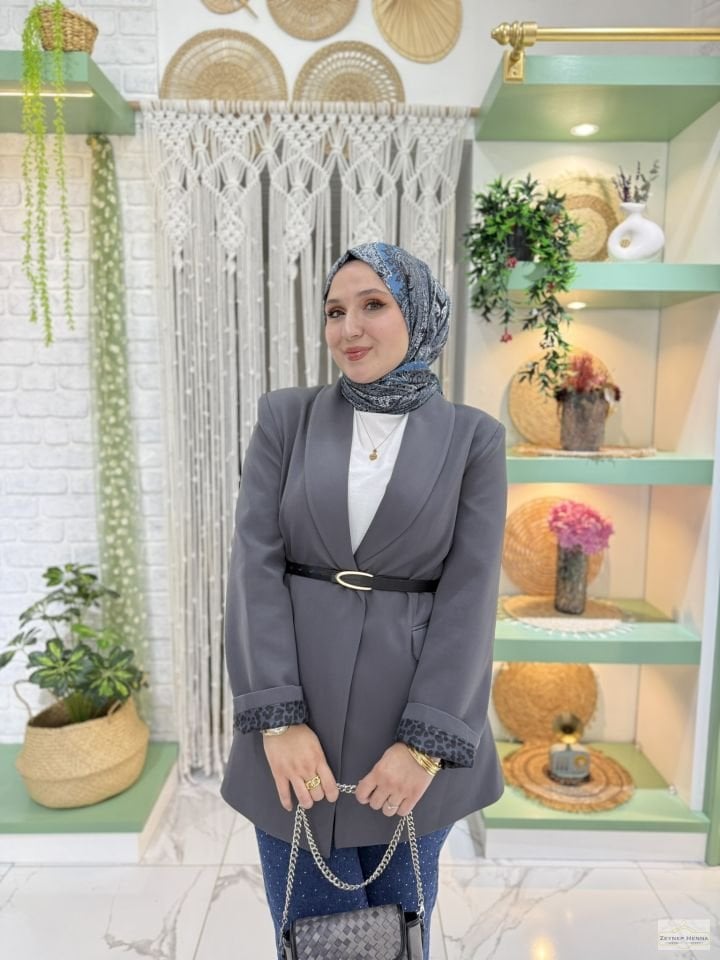 Classic Antrasit Blazer Ceket