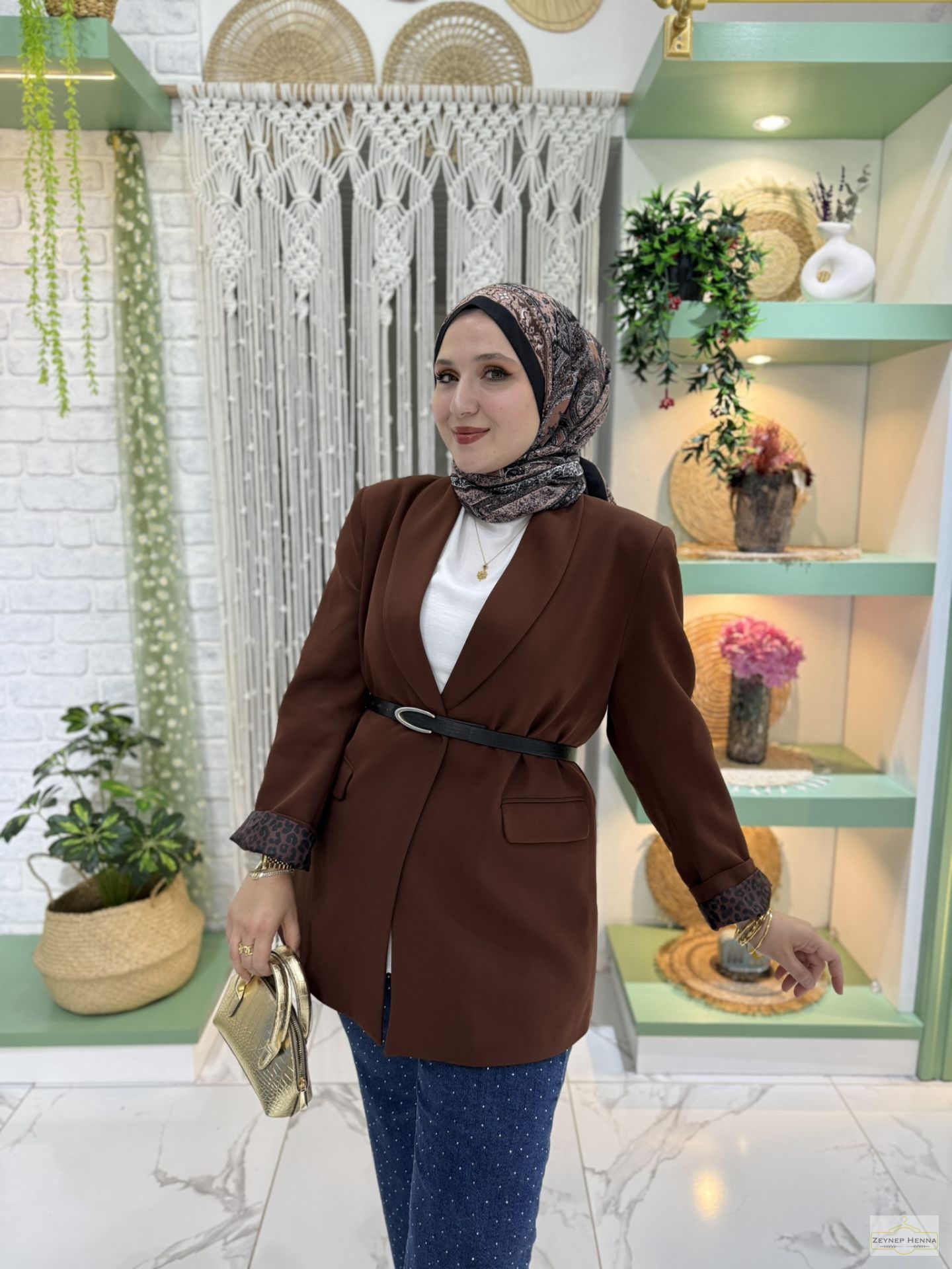 Classic Kahve Blazer Ceket