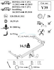 HONDA CR-V (IV) ÇEKİ DEMİRİ Y39