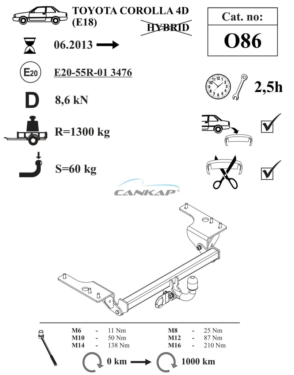 Toyota Corolla Çeki Demiri O86