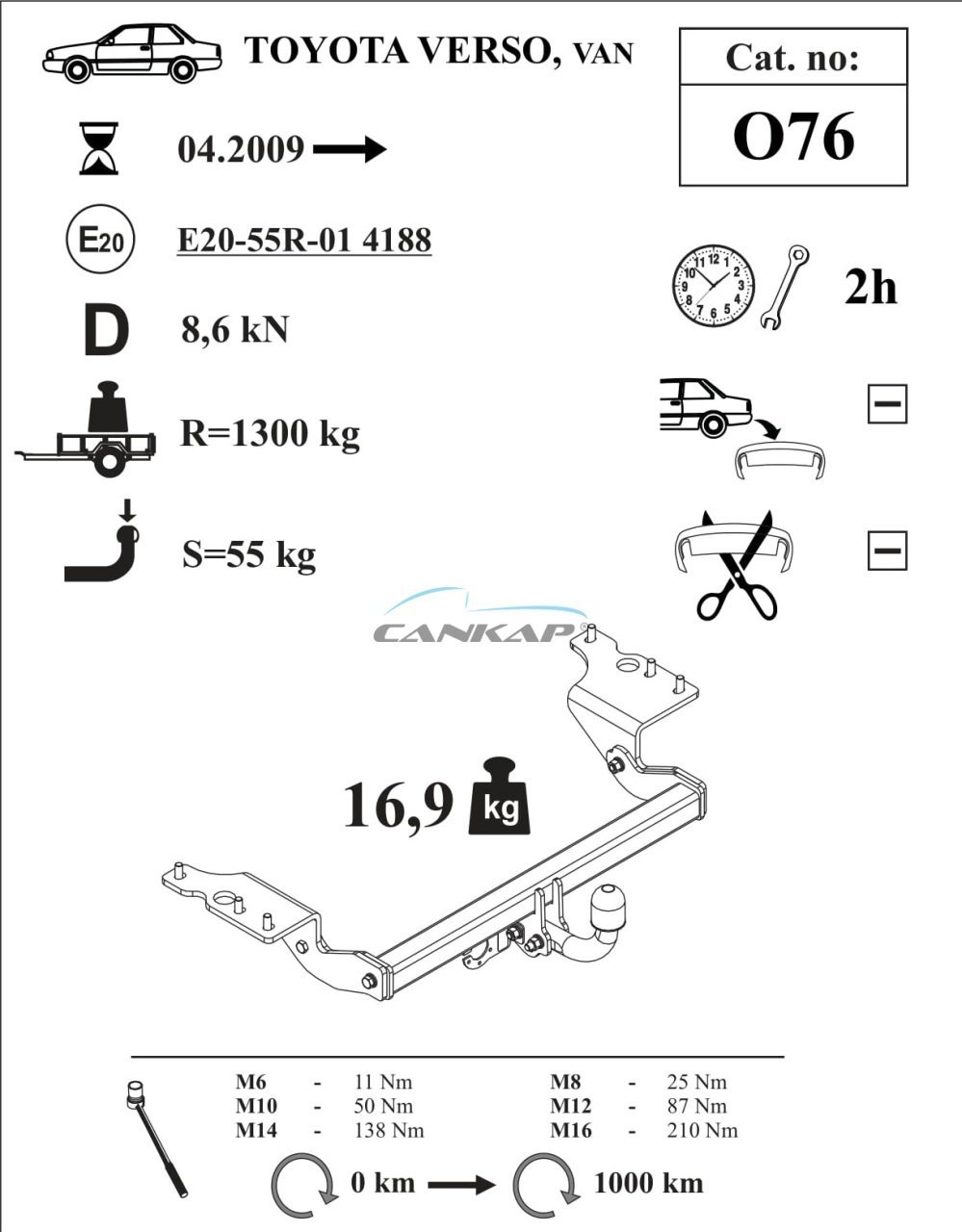 Toyota Verso Çeki Demiri O76