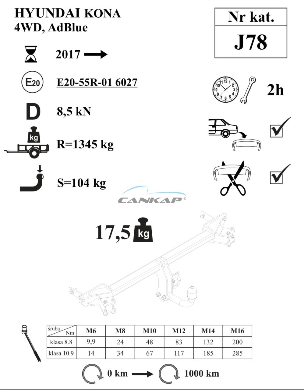 Hyundai Kona Çeki Demiri J78