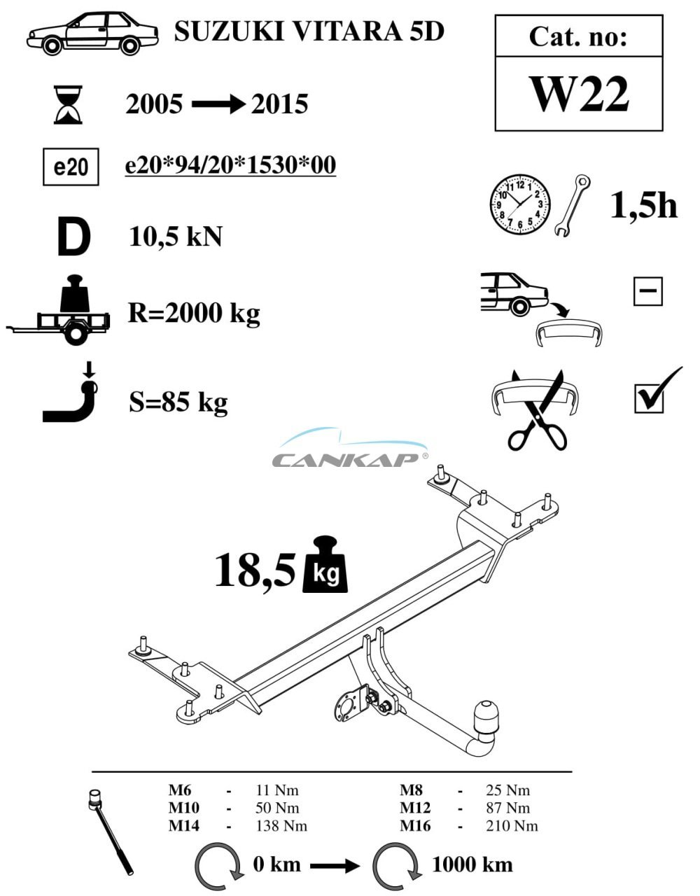 Grand Vitara Çeki Demiri W22