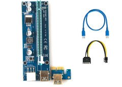 S-LINK PCI-E 1X TO 16X SATA 6PİN BITCOIN RİSER EKRAN KARTI YÜKSELTİCİ SL-EX10 VER 008S