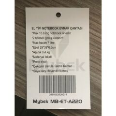 Mybek MB-ET-A220 Notebook Çantası 15.6 Inç
