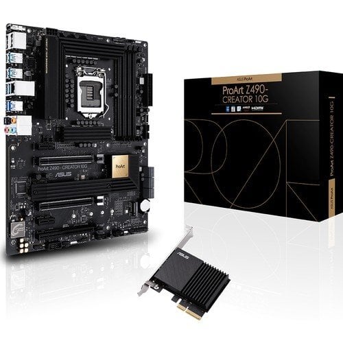 ASUS PROART Z490-CREATOR 10G LGA1200 DDR44600 THUNDERBOLT HDMI ÇİFT M2 USB3.2 AURA RGB COM 10GBİT + 2.5GBİT LAN ATX ANAKART