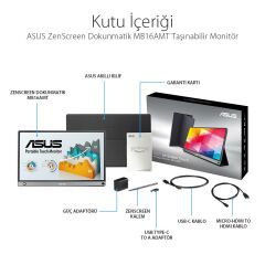ASUS ZENSCREEN MB16AMT 15,6 TASINABILIR USB MONITOR IPS 1920x1080 5MS Micro-HDMI USB-C Taşınabilir Monitör