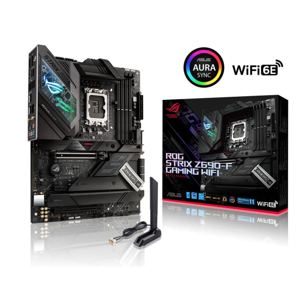 ASUS ROG STRIX Z690-F GAMING WIFI INTEL LGA1700 DDR5 6400 DP HDMI 4X M2 USB3.2 AX WİFİ + BT AURA RGB ANAKART 90MB18M0-M0AY0