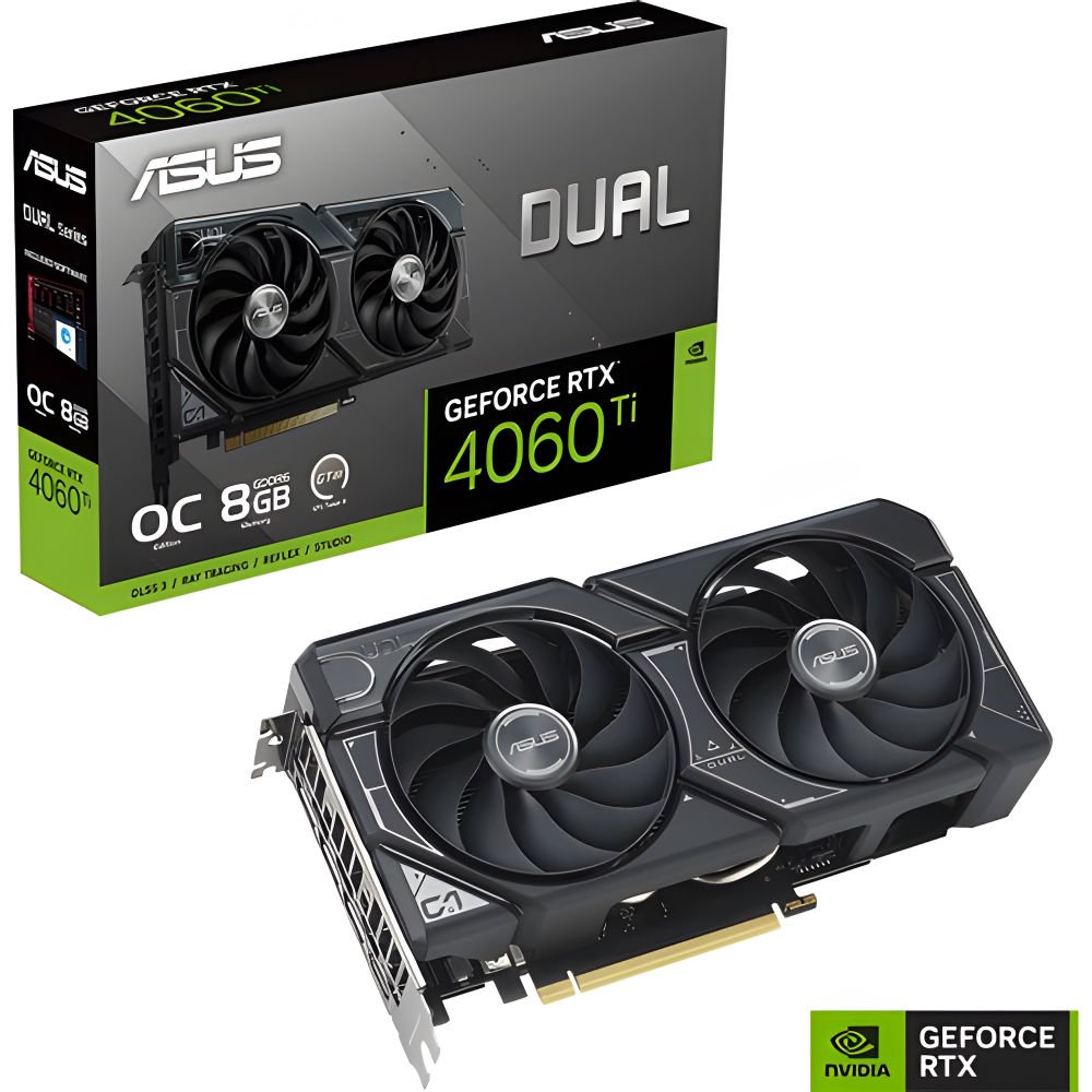 ASUS GEFORCE DUAL RTX4060Tİ 8GB 128BİT GDDR6 2595MHZ OC HDMI 3XDP (DUAL-RTX4060TI-O8G) DLSS3 EKRAN KARTI 90YV0J40-M0NA00