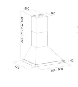 Ukinox Pyramıd 60 Siyah Davlumbaz