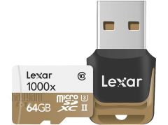 64GB Lexar® Professional 1000x microSDHC™/microSDXC™ UHS-II, up to 150MB/s read 75MB/s write