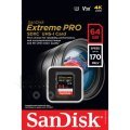 SanDisk 64GB Extreme PRO UHS-I SDXC 170 MB/s Hafıza Kartı