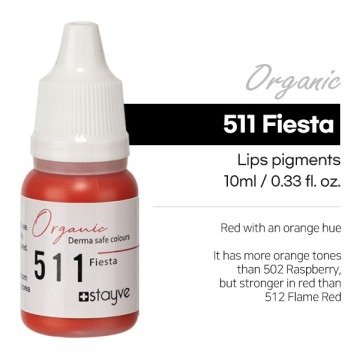 511-Fiesta-Turuncu ve Kırmızı Karışımı Organik Dudak Pigment