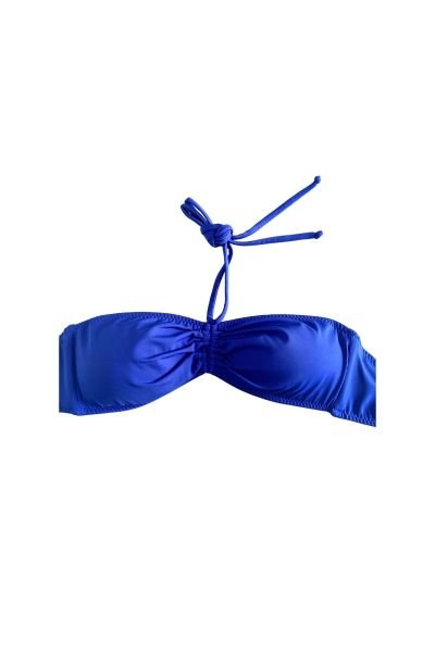 Blue Strapless Bikini Top