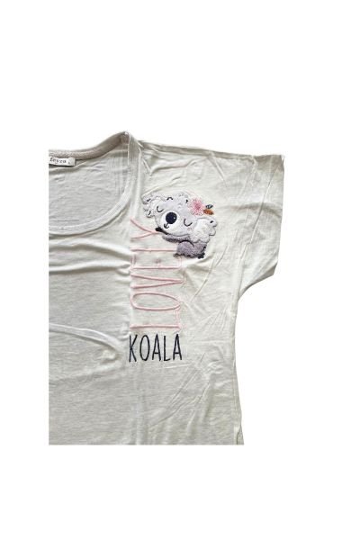 Gri Koala Desenli Şortlu Pijama Takımı
