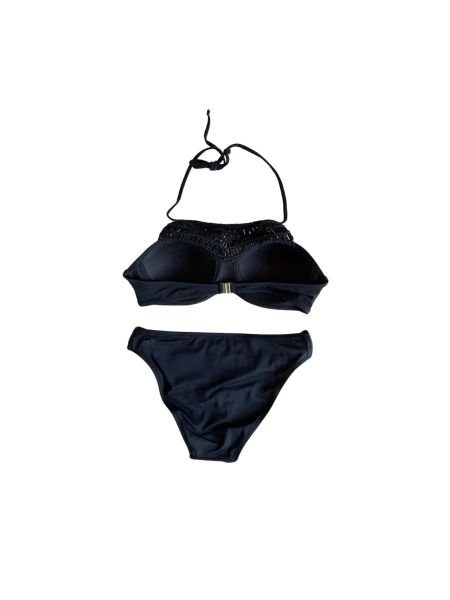 Black Macrame Hollow Container Bikini Team