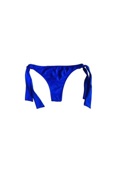 Saks Mavi String Model Kenardan İp Bağcıklı Tanga Bikini Altı