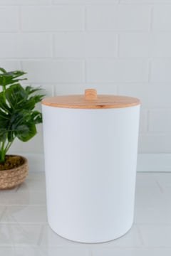 Flosoft Bambu Desenli Mutfak Banyo Çöp Kovası Siyah