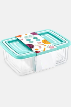 Flora 3’lü Dikdörtgen Erzak Saklama Kabı, Modüler Muhafaza Kutusu 3’lü Set (750ml,1000ml,1500ml)
