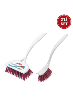 Flora 2’li Trendy Temizlik Seti, F367 Bulaşık Fırçası + F388 Lavabo Küvet Fırçası Seti
