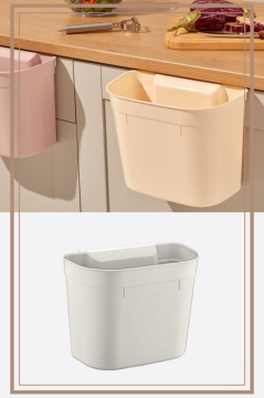 Flosoft Dolap İçi Askılı Çöp Kovası, Dolap Kapağı Asmalı Mutfak Banyo Çöp Kutusu