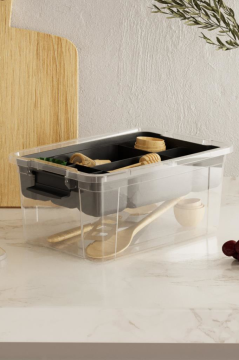 Flora Kilitli Bölmeli Saklama Kutusu, Bujiteri Takı İlaç Dikiş İp Kaşık Hırdavat Organizer 6,25 Litre