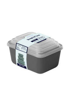 Flora 3’lü Erzak Gıda Saklama Kabı, Buzdolabı Düzenleyici Organizer 3’lü Set (600ml,1100ml,1800ml)