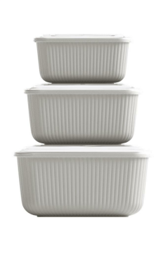 Flora 3’lü Erzak Gıda Saklama Kabı, Buzdolabı Düzenleyici Organizer 3’lü Set (600ml,1100ml,1800ml)