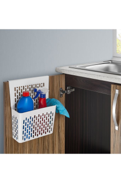 Dolap İçi Asılabilir Düzenleyici, Mutfak Banyo Dolap Kapağı Sepet Poşetlik Askılık Organizer 1 Adet