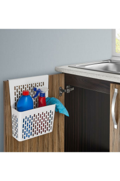 2 Adet Dolap İçi Asılabilir Düzenleyici, Mutfak Banyo Dolap Kapağı Sepet Poşetlik Askılık Organizer