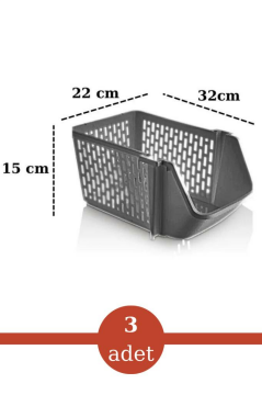 3 Katlı Ayrılabilir Mutfak Banyo Raf Düzenleyici, Buzdolabı Organizer, Toparlayıcı Sepet 3 Adet FÜME