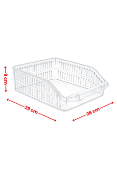Flora 3 Adet Geniş Şeffaf Buzdolabı Sepeti, Mutfak Banyo Düzenleyici Sebze Meyve Erzak Organizer 3’lü Set