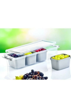 Flora 4 Bölmeli Derin Saklama Kabı, Kuruyemiş Meyve Takı Lego Baharat Kahvaltı Organizer Kutu 3,4 Lt