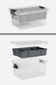 Flora Kilitli Bölmeli Saklama Kutusu, Bujiteri Takı İlaç Dikiş İp Kırtasiye Oyuncak Organizer 3,2 Litre