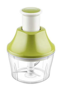 Flosoft Paslanmaz Çelik Bıçak Manuel Doğrayıcı Rondo, 3 Bıçaklı Üstten Basmalı El Robotu 700 ml