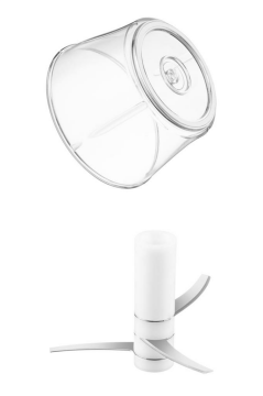 Flosoft Paslanmaz Çelik Bıçak Manuel Doğrayıcı Rondo, 3 Bıçaklı Üstten Basmalı El Robotu 700 ml