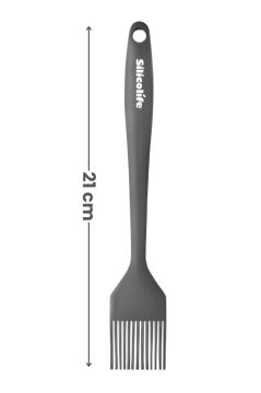 Silicolife Yumurta Fırçası, Isıya Dayanıklı Yanmaz Yapışmaz Tek Parça Silikon Fırça 21cm Antrasit