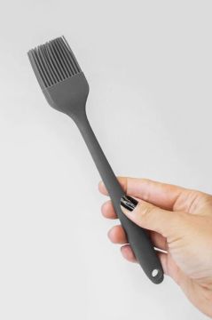 Silicolife Yumurta Fırçası, Isıya Dayanıklı Yanmaz Yapışmaz Tek Parça Silikon Fırça 21cm Antrasit