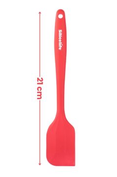 Silicolife 2’li Spatula Set, Isıya Dayanıklı Yanmaz Yapışmaz Silikon Spatula 2 Adet Kırmızı-Antrasit 21cm
