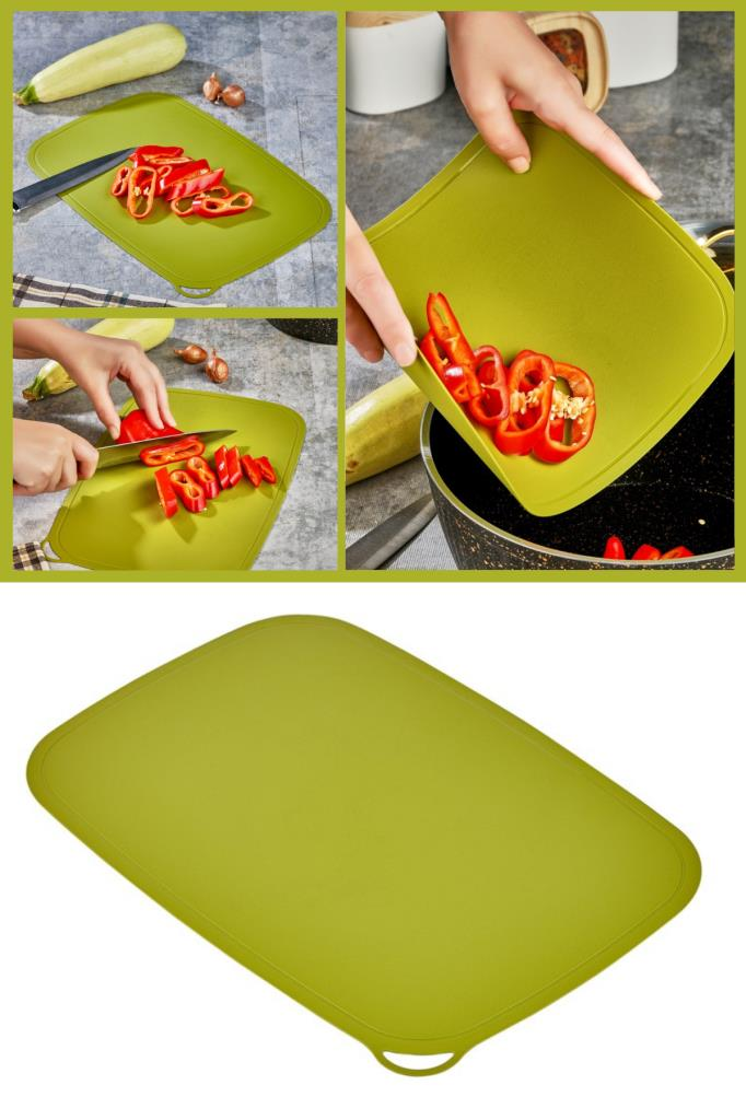 Flosoft Esnek Kesim Matı, Bükülebilir Kesme Tahtası, Kırılmaz Asılabilir Kesim Panosu 23x34 cm