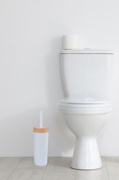 Bambu Desen WC Klozet Fırçası Plastik, Tuvalet Banyo WC Temizleme Fırçası Beyaz