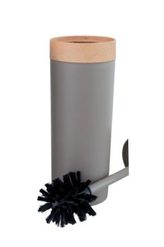 Flora Bambu Desen WC Klozet Fırçası Plastik, Tuvalet Banyo WC Temizleme Fırçası Kahve