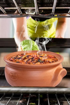 El Yapımı Kapaklı Toprak Güveç Tencere Orta Boy Astarlı 5 Litre (Özel Kırılmaz Köpük Ambalajında)