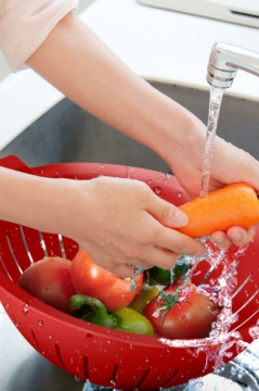 Flosoft Makarna Süzgeci 25 cm, Kulplu Sebze Meyve Yıkama Süzgeci 2,5 litre
