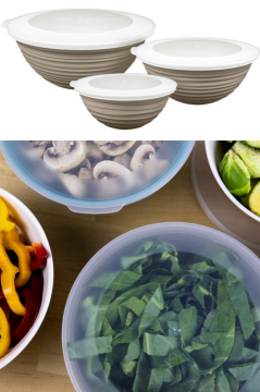 Flora 3 Boy Kapaklı Yuvarlak Kase, Çok Amaçlı Erzak Gıda Saklama Kabı 3’lü Set (3lt, 2lt, 1lt)