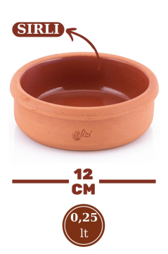 Elizi Çömlekleri 6 Adet Sırlı Toprak Güveç Kasesi, Fırın Sütlaç Kabı 6’lı Set (6x250ml) SIRLI
