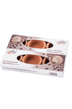 Elizi Çömlekleri 6 Adet Sırlı Toprak Güveç Kasesi, Fırın Sütlaç Kabı 6’lı Set (6x250ml) SIRLI