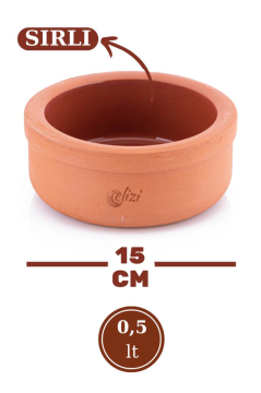 Elizi Çömlekleri 4 Adet Sırlı Toprak Güveç Kasesi, Fırın Sütlaç Yoğurt Kabı 4’lü Set (4x500ml) SIRLI