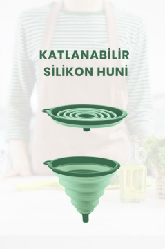 Yer Kaplamaz Katlanabilir Silikon Akordiyon Huni